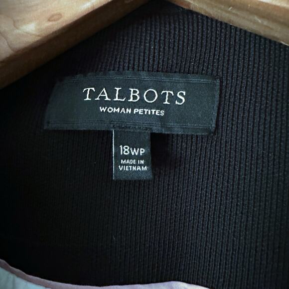 Talbots Cotton Pique Black Blazer Crest Button Blazer Women's Size 18w Petite - Picture 9 of 15